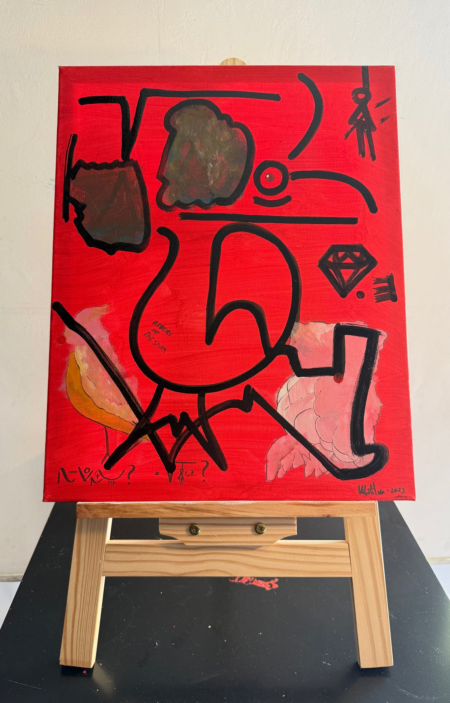 opera astratta contemporanea 40x50 in toni rossi – mixed media su tela – Maison Mattia