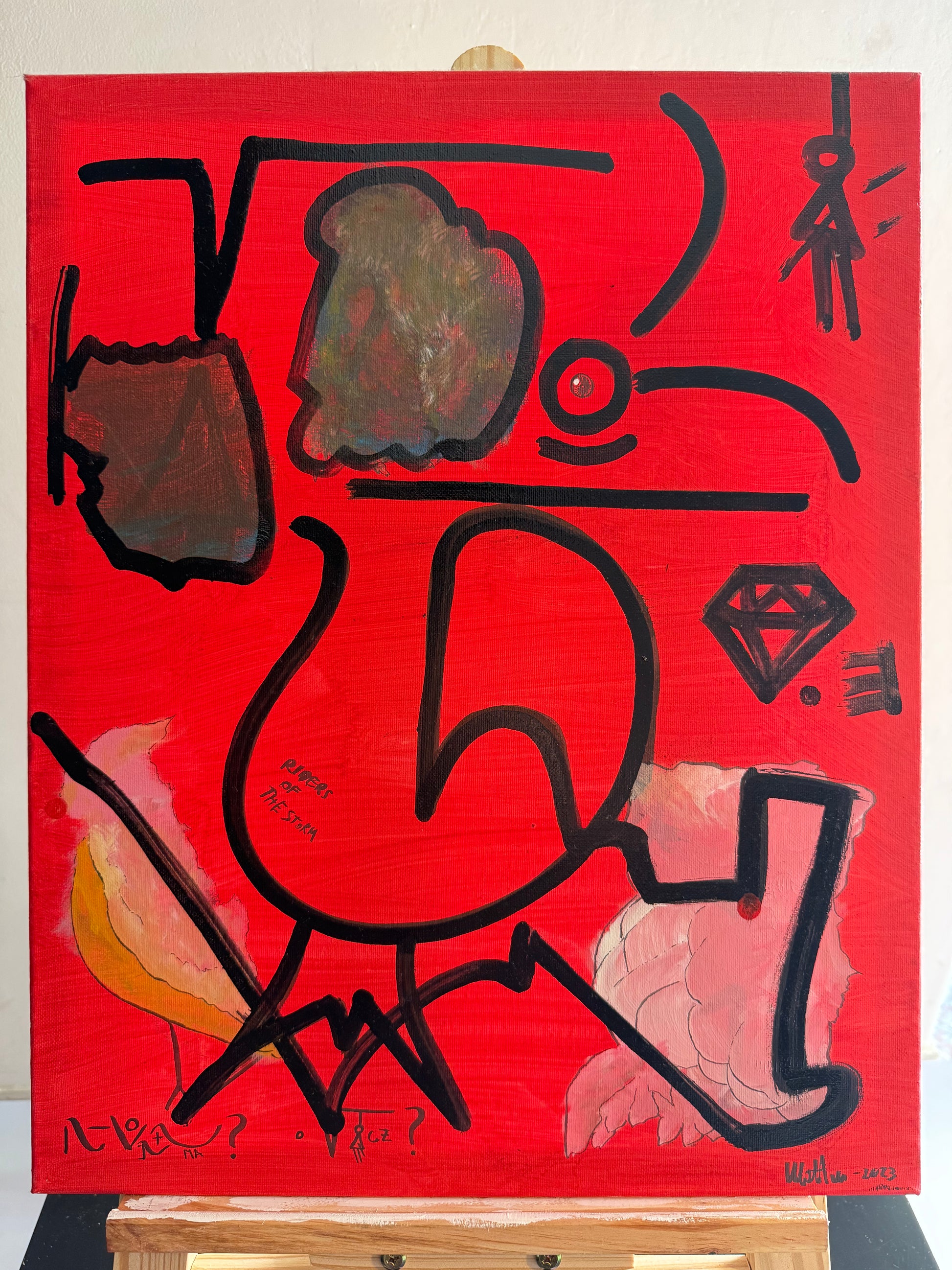 opera astratta contemporanea 40x50 in toni rossi – mixed media su tela – Maison Mattia